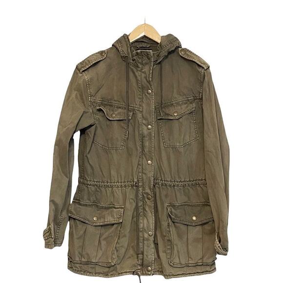 Talula Military Green Trench Coat‎ Women's SZ M Boho Techwear - Picture 1 of 3